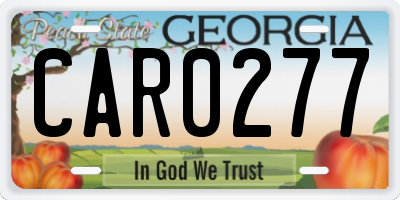 GA license plate CAR0277