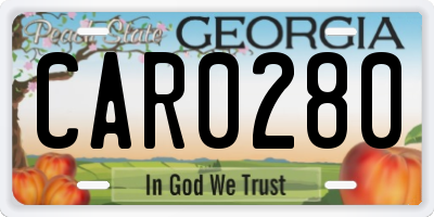 GA license plate CAR0280