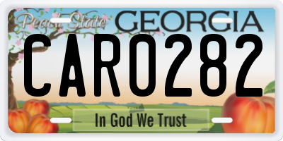 GA license plate CAR0282