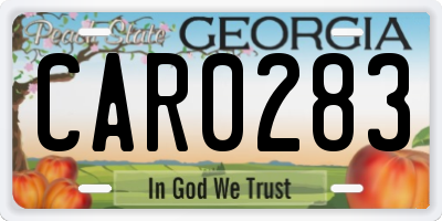 GA license plate CAR0283