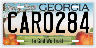 GA license plate CAR0284