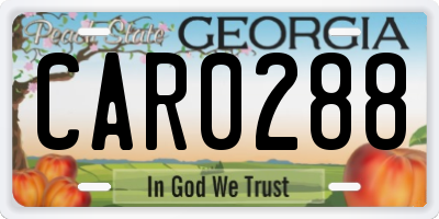 GA license plate CAR0288