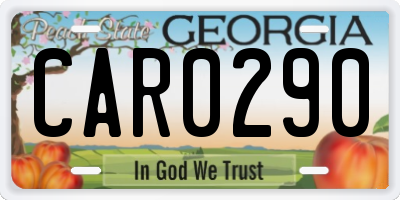 GA license plate CAR0290