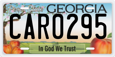 GA license plate CAR0295