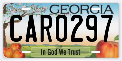 GA license plate CAR0297