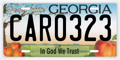 GA license plate CAR0323