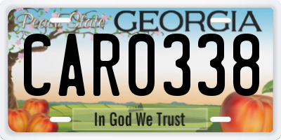 GA license plate CAR0338