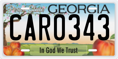 GA license plate CAR0343