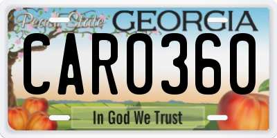 GA license plate CAR0360
