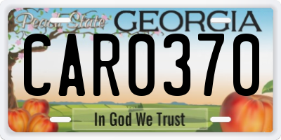 GA license plate CAR0370