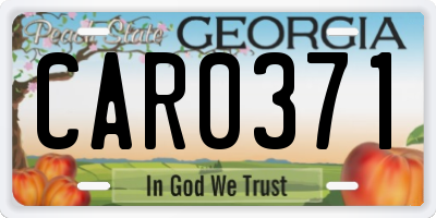 GA license plate CAR0371