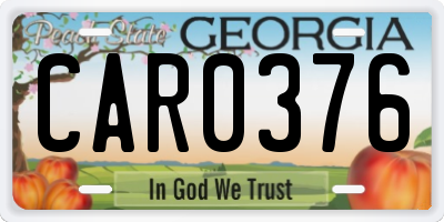 GA license plate CAR0376