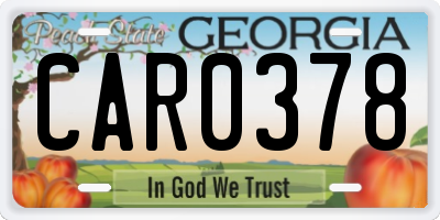 GA license plate CAR0378