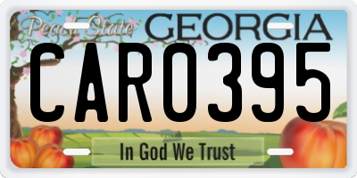 GA license plate CAR0395