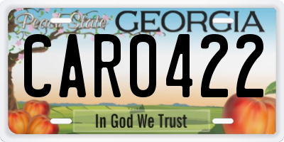 GA license plate CAR0422