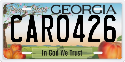 GA license plate CAR0426