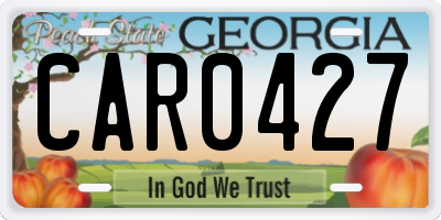 GA license plate CAR0427