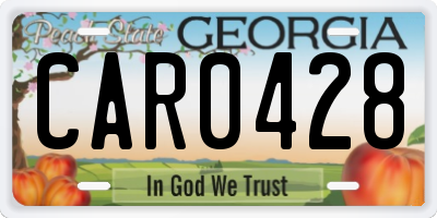 GA license plate CAR0428