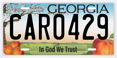GA license plate CAR0429