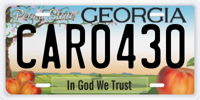 GA license plate CAR0430