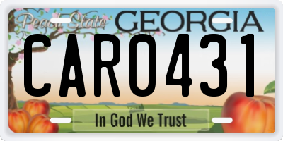 GA license plate CAR0431