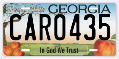 GA license plate CAR0435