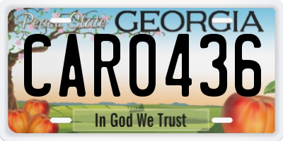 GA license plate CAR0436