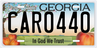 GA license plate CAR0440