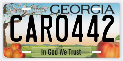 GA license plate CAR0442