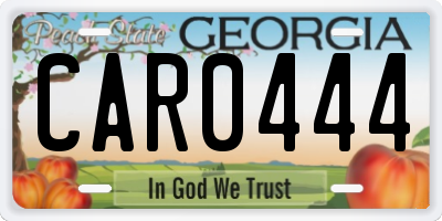 GA license plate CAR0444