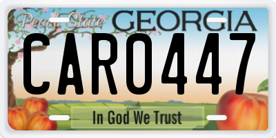 GA license plate CAR0447