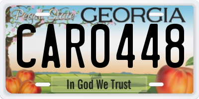 GA license plate CAR0448