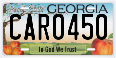 GA license plate CAR0450