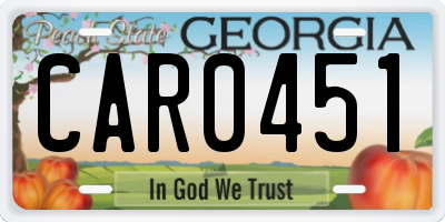 GA license plate CAR0451