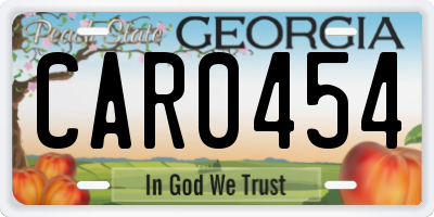 GA license plate CAR0454