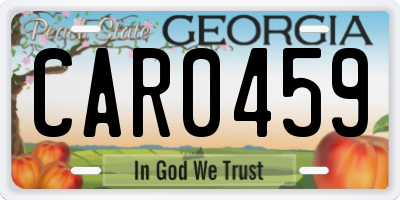 GA license plate CAR0459