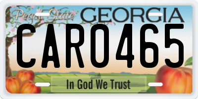 GA license plate CAR0465
