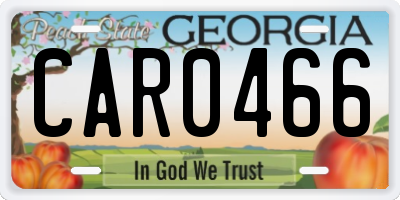 GA license plate CAR0466
