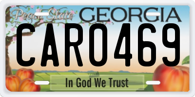 GA license plate CAR0469