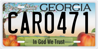 GA license plate CAR0471