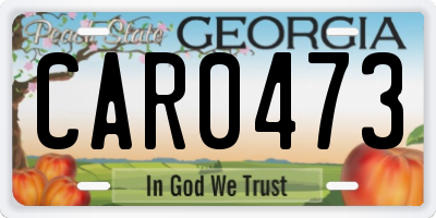 GA license plate CAR0473