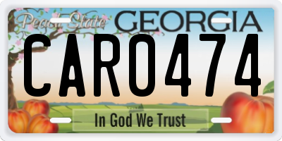 GA license plate CAR0474