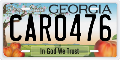 GA license plate CAR0476