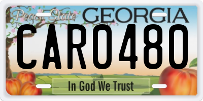 GA license plate CAR0480