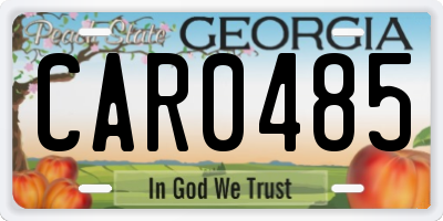 GA license plate CAR0485