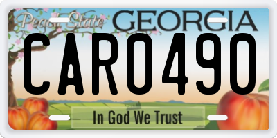 GA license plate CAR0490