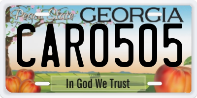 GA license plate CAR0505