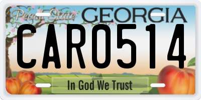 GA license plate CAR0514