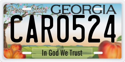 GA license plate CAR0524