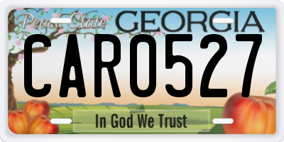 GA license plate CAR0527